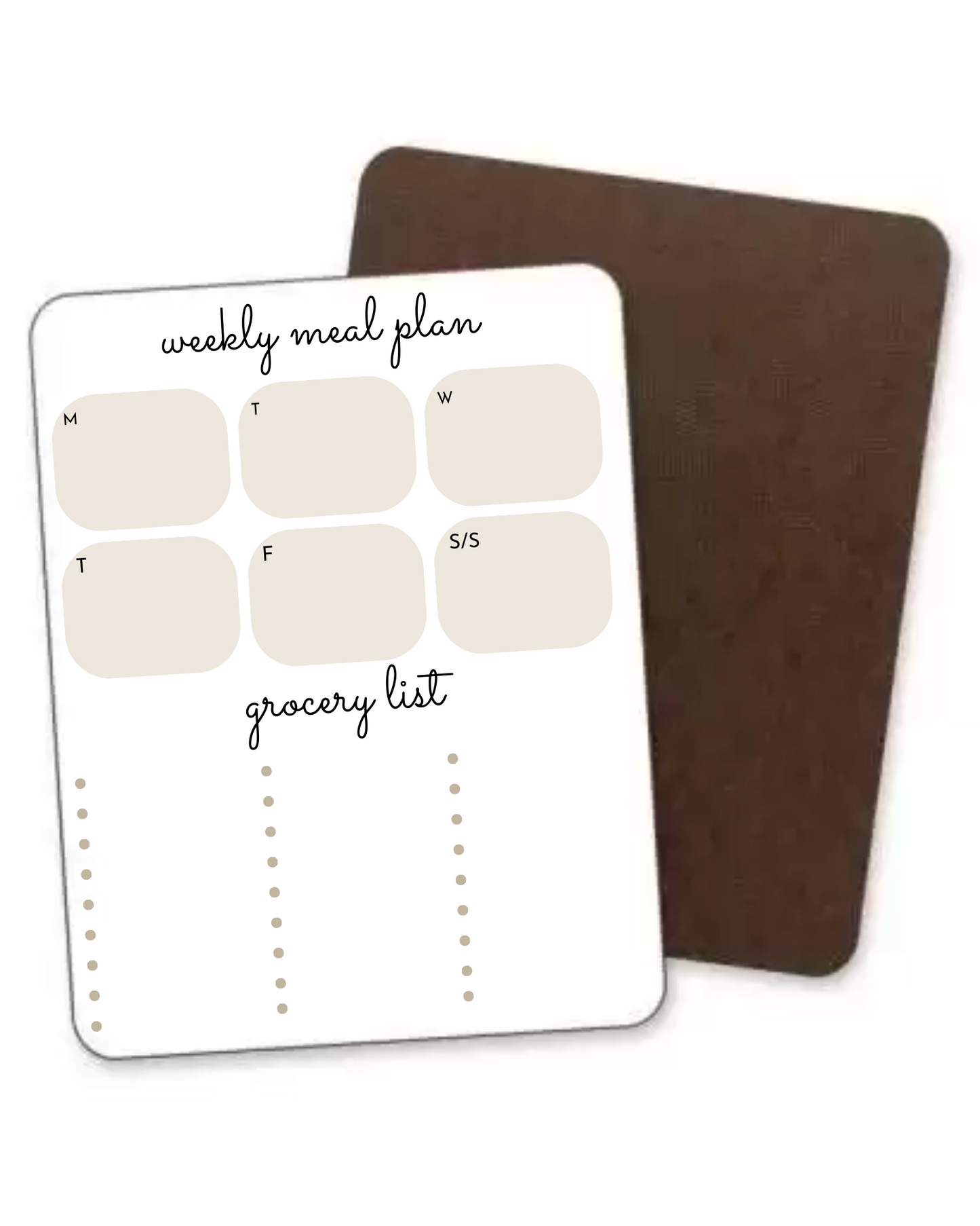 Weekly Meal Planner Whiteboard