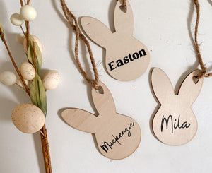 Personalized Wooden Bunny Tags